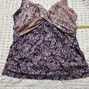 Lands' End Multi-Colored Paisley Tankini Top